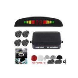 Car Rear View Cameras Parking Sensors Vehicle Reverse Backup Radar System With 4 Distance Detection And Led Display Sound Warning D Dhocy