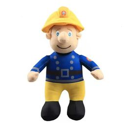 Plush Dolls Fireman Sam Plush Toy Firefighter Soft Stuffed Doll 25cm Figure Kids Xmas Gift 230504