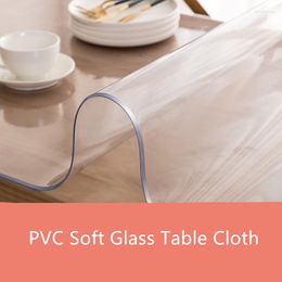 Table Cloth PVC Soft Glass Tablecloth Transparent Covers 1.5mm/2.0mm/3.0mm Thick Pads Mats Crystal Board Placemat Almofadas