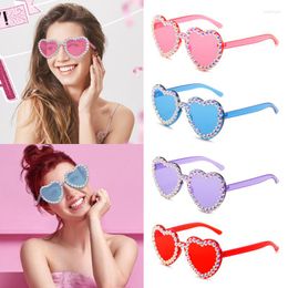 Sunglasses 2023 Women Girls Cute Colors Diamond Flower UV400 Adult Acrylic Heart Shaped Female Fashion