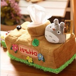 Tissue Boxes Napkins Totoro Plush Doll Toy Tissue Box Japan Anime Chinchillas Extraction Household Product Office Desk Car Decorate Kids Girl Gift Z0505