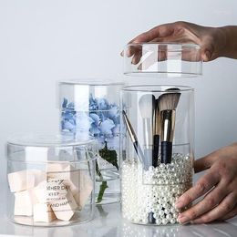 Storage Bottles Nordic Glass Jar Brush Holder Tank Makeup Bottle With Lid Kitchen Organiser Food Container 1L