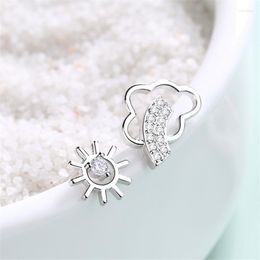 Stud Earrings Fashion Women's 2023 Free Shiping Sun&Cloud Asymmetrical Tibetan Sliver Women Present SE757