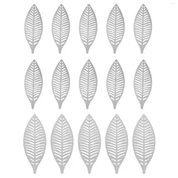Decorative Flowers 15pcs Hanging Decor Metal Leaves Wall Sculpture Ornaments For Christmas Tree