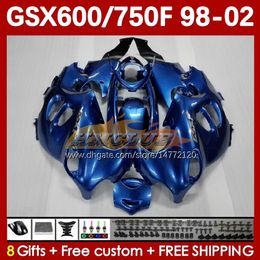 Body For SUZUKI KATANA GSX600F GSXF750 GSXF-750 GSXF 600 750 CC 169No.44 GSX750F 600CC 750CC 98 99 00 01 02 GSXF600 GSXF-600 1998 1999 2000 2001 2002 Fairing blue pearl blk