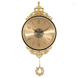 Wall Clocks Pure Copper Clock Mechanism Modern Style Living Room Decoration Home Decor Quartz Watch Single Face Swingable