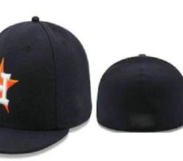 2023 Men's Baseball Full Closed Caps Summer Navy Blue Letter Bone Men Women Black Color All 32 Teams Casual Sport Flat Fitted hats " H " Houston Mix Colors A0