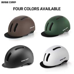 Cycling Helmets BASE CAMP Urban commuter helmet with cloth hat eaves Folding bicycle helmets Electric power assisted MTB bike cycling parts P230419