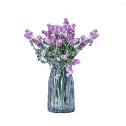 Decorative Flowers 15pcs Christmas Decor Gomphrena Bouquets Dried Natural Flower Bunch Purple Vase Not Included