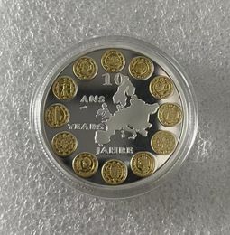 European Travel Commemorative Coins EU Commemorative Coins Mirror Two-color Foreign Currency Twelve Countries Micro-relief.cx