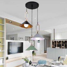 Chandeliers Fashion Creative LED Lustre Pendant Lighting Modern Iron 4 Colour Lights E27 Bulb Lamps