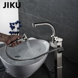 Bathroom Sink Faucets JIKU Pull Out Faucet Modern Mixer Tap Cold And Water Dual Connexion