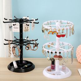 Jewellery Boxes Rotating Jewellery Organiser Plastic Jewellery Display Stand Rack Clear Jewellery Dish Holder for Earrings Necklace Bracelet Pendant 230505