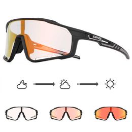 Outdoor Eyewear Kapvoe red photochromic cycling men sunglasses female sports cycling road running glasses mtb bicycle eyewear P230505