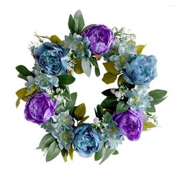 Decorative Flowers Beautiful Artificial Wreath Plastic Eye-catching Eco-friendly Garland Po Prop