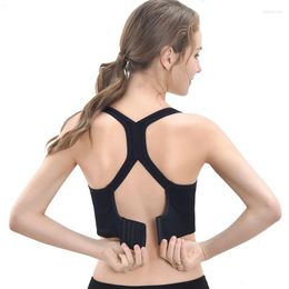 Yoga Outfit Sports Underwear Top For Fitness Bra Racerback Nylon Solid Stretch Cozy Adjustable Back Buckle Gym Plus Size XL