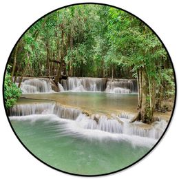 Carpets Green Forest Waterfall Pattern Rugs And For Home Living Room Round Rug Children Rooms Non-slip