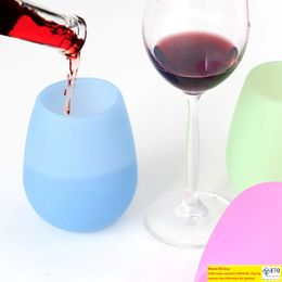 UPS Silicone Wine Glass Silicone Unbreakable sem cerveja de borracha caneca de copo de vinho externo de vidro de vidro reciclável