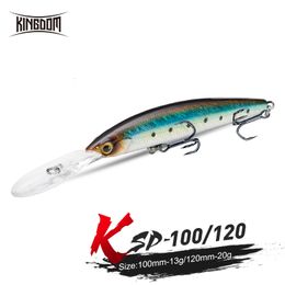 Baits Lures Kingdom KSP 100 120 Jerkbaits Suspending Minnow Fishing lures 13g 100mm 20g 120mm Wobblers Long Tongue Hard For Bass Pike 230505