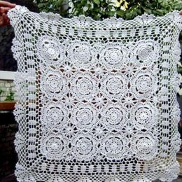 Table Mats White Handmade Corchet Placemat Lace Mat Cover Crochet Tablecloth Square Many Size Available