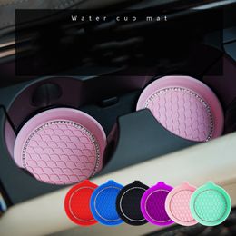 Car diamond-encrusted water coaster Car coaster Car non-slip heat insulation pad car cup holder