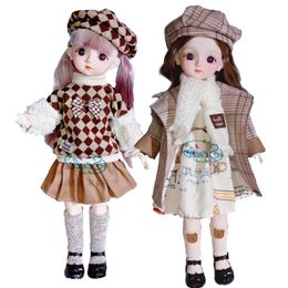 Plush Dolls 12 Doll With Clothes for Dids Toys Girls 6 to 10 Years 16 Clothes for bjd Dolls Dollhouse Accessories 230504