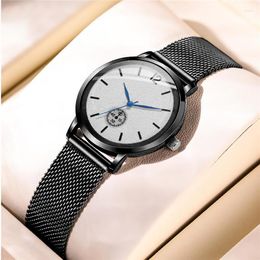 Wristwatches Girl Fashion Watches For Women Gift Luxury Women's Wristwatch Black Mens Watch Stainless Steel Digital Reloj Hombr