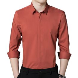 Men's Casual Shirts 6XL High Quality Spring/Summer Large Size Ice Silk Men's Long Sleeve Shirt Wrinkle Resistant and Iron Free Business Casual 230505