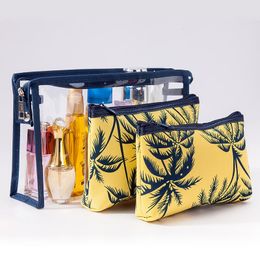 Cosmetic Bags & Cases 3pc/set Bag Women Makeup Pouch Pvc Toiletry Waterproof Organiser Case Necessaire