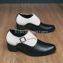 New Fashion Comfortable High-heel Leather Shoes For Men Breathable Business Mens Dress Shoes High Quality Party Social Shoes Men