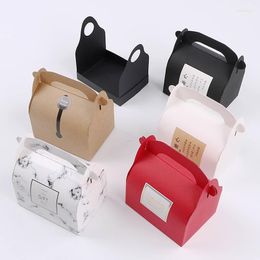 Gift Wrap 10pcs Kraft Marble Paper Cake Box Cupcake Packaging Wedding Cardboard White Mousse Biscuits