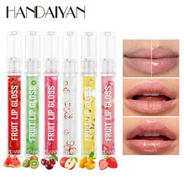 HANDANYAN 6 Colour fruit series liquid lip oil hydrating Moisturising lip glaze lightening lip gloss