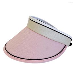 Wide Brim Hats Trendy Summer Hat Anti-slip Contrast Colour Face Protection Women Sun Block Sunlight Lady Headwear