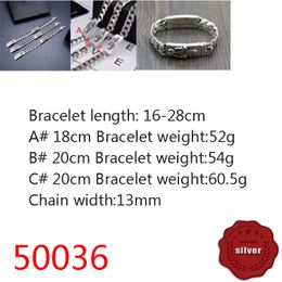 50036 Hip Hop S925 Sterling Silver Bracelet Punk Style Personalised Youth Cross Flower Sacred Sword Letter Jewellery Couple Popular Accessories
