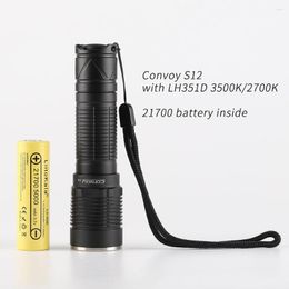 Flashlights Torches Convoy S12 21700 LH351D 519A High CRI With Lithium Battery