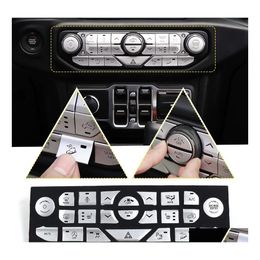 Car Stickers Center Console Button Panel Trim Er For Jeep Wrangler Jl Unlimited Drop Delivery Mobiles Motorcycles Exterior Accessorie Dhfxc
