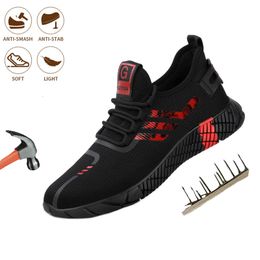 Safety Shoes Men Indestructible Work Safety Shoes Puncture-Proof Light Breathable Sport Sneakers Steel Toe Cap Industry Boots 230505