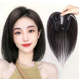 Bangs 10 inch Handmade Swiss Lace Human Hair Toppers 12x13cm 25cm Clip In Hairpieces Women Straight Cover Grey Hair Loss For Women 230504