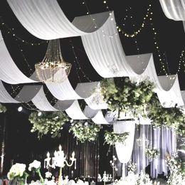 Party Decoration 4pcs Sale Poly Spandex Ceiling Drapery Thick Curtain Panel Roof Canopy Draping Fabric Wedding