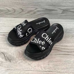 Slippers Summer Women Women Wedge Slippers Высокие каблуки толстые подошва сандалии женская платформа белые слайды для женщины поперек