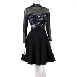 Stage Wear LQ157 Long Sleeve Latin Dance Dress Female Latino Peformance Costumes Tassels High Grade