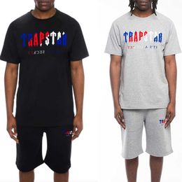 Designer Fashion Clothing Tees Tshirt trapstar Blue Red Towel Embroidered Sports Casual Set Mens Womens Short Sleeve Tshirt Shorts Casual Streetwear Sportswear To