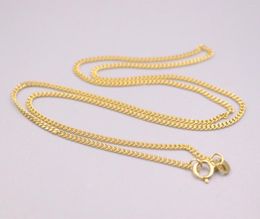 Chains Real Au750 Pure 18K Yellow Gold Chain Women Curb Link Necklace 2.1-2.3g 18inch