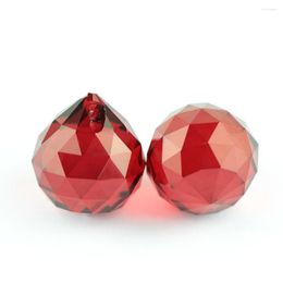 Chandelier Crystal 2pcs/lot 20mm Dark Red Glass Faceted Ball Metal Hook Hanging Prism X-mas