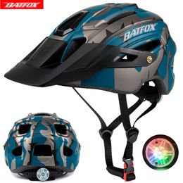 Cycling Helmets BATFOX Bicycle Helmet cycling casco mtb men's cycling helmet with Light Sport Safety casco bicicleta Mountain bike helmet 2023 P230419