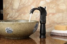 Bathroom Sink Faucets Black Clour Single Hole Handle Vessel Tall Swan Faucet Mixer Tap