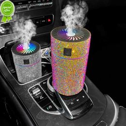 New Car Diffuser Humidifier with LED Light Crystal Diamond Auto Air Purifier Aromatherapy Diffuser Air Freshener Car Accessories