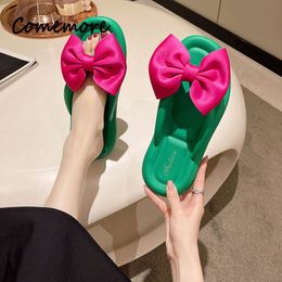 Home Comemore Flat Women Slippers Bow Designer Sandals Summer Casual Slides Bathroom Woman Slipper flip flop Platform Sh ca7b