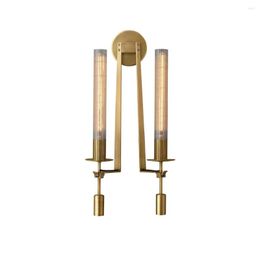 Wall Lamp Fontanelle Post-modern Classical Copper Light Luxury Designer Model Room Livingroom Porch Background Bedside