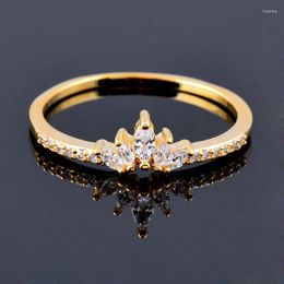 Wedding Rings 2023 Fashion Ring Simple Zircon Crown Girl Creative Valentine's Day Gift For Girlfriend